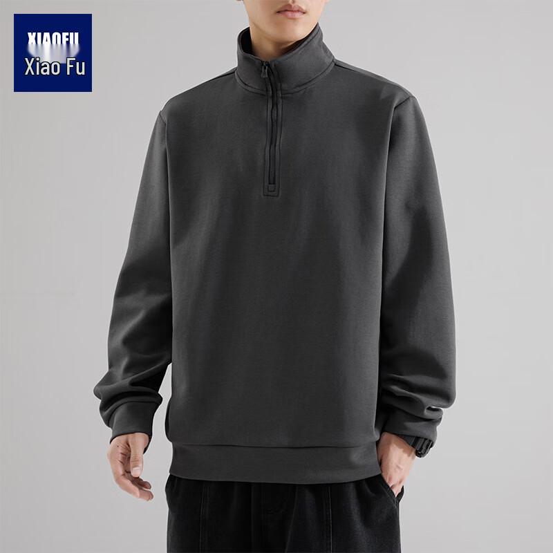 

Men s Japanese Style Half-Zip Stand Collar Pullover Sweatshirt XL