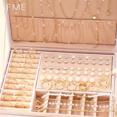 Luxury 83-Piece Jewelry Set - Chain Bracelet Earrings Necklaces Rings - Gift for Party, Holiday, Daily Wear (Box Not Included)