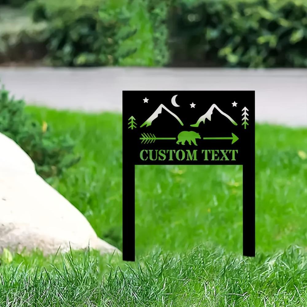 Elegant Custom Metal Garden Stakes Personalized Lawn Address Sign Outdoor Decor