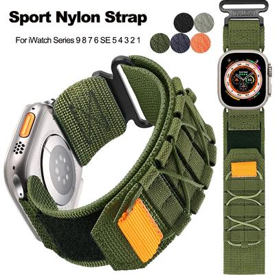 Taktyczny alpejski pasek sportowy do paska Apple Watch Series 9 zegarek z aplikacją 8/7/6/5/4/Ultra 2 49mm nylonowy pasek 42mm 44mm 45mm 38mm 40mm 41mm