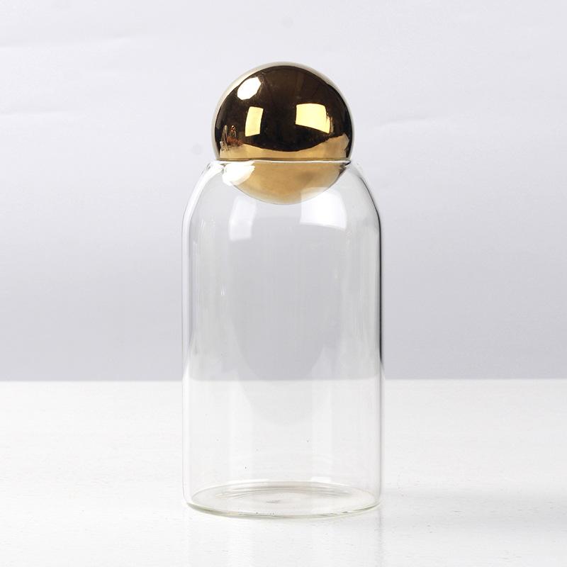 Modernes, leichtes, luxuriöses Vorratsglas aus Glas, kreatives Wohnzimmer, Modellzimmer, Couchtisch, Aufbewahrungsdose für Bonbons, Schreibtisch-Dekoration, Ornamente