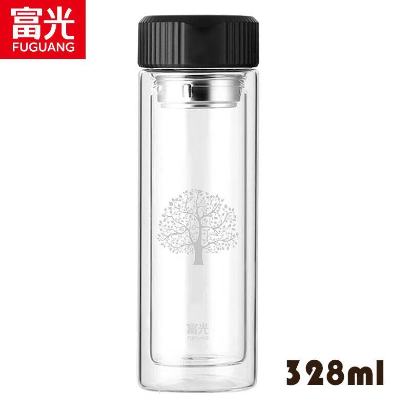 FUGUANG Antimicrobial Double-Layer Borosilicate Glass Tea & Travel Mug