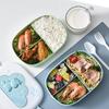 Scatola Bento Ovalare a Cartoni Animati: Lunch Box Portatile con Scomparti, Adatta al Microonde, per Studenti e Adulti