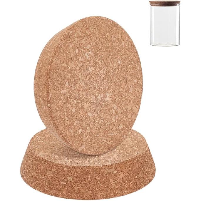 BENECREAT 2-Pack Large Cork Bottle Stoppers, 3.5~4.3 Inch Tapered Cork Plugs for Wine Bottle, Carafes, Pottery, Beer Glass Bottle, Craft DIY Decor,