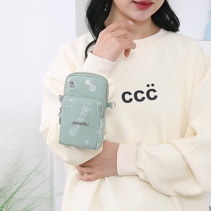 Mini-Crossbody-Handytasche für Damen – Leichter, wasserabweisender Nylonstoff mit Kartenfächern und Münzfach, Verstellbarer Riemen
