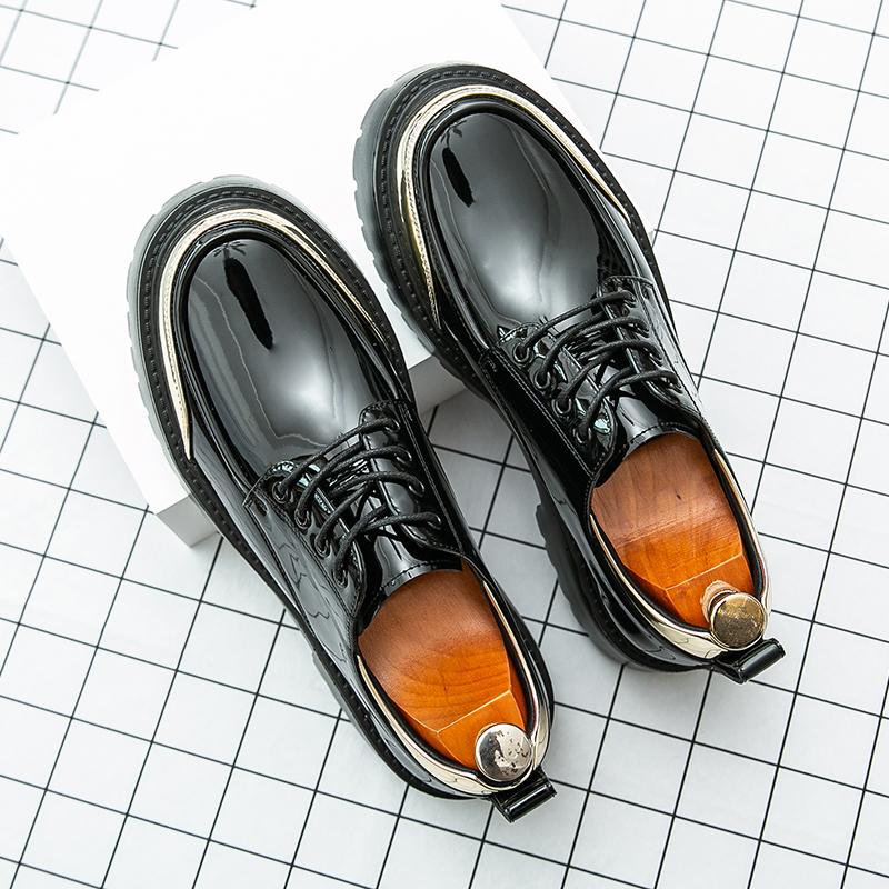 Fashionable Thick Soled Men Leather Oxford Shoes Classic British Style Leather Casual Shoes High-quality Men Urban Elegant Shoes