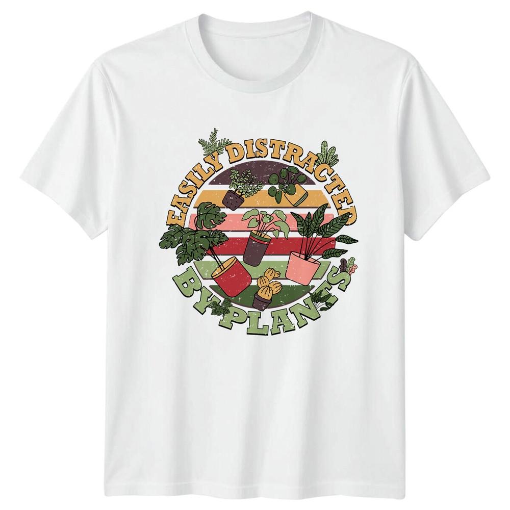 Easily Distracted By Plants TShirt Garden Hobby Tee Plant Lover S