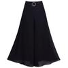 Black Skirt Women's Summer Dress Mid-length Culottes Pleated High Waist Eight-point Wide-leg Pants Skirt