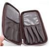 Black Waterproof Double Zipper Makeup Brush Storage Bag - Portable Multifunctional Organizer