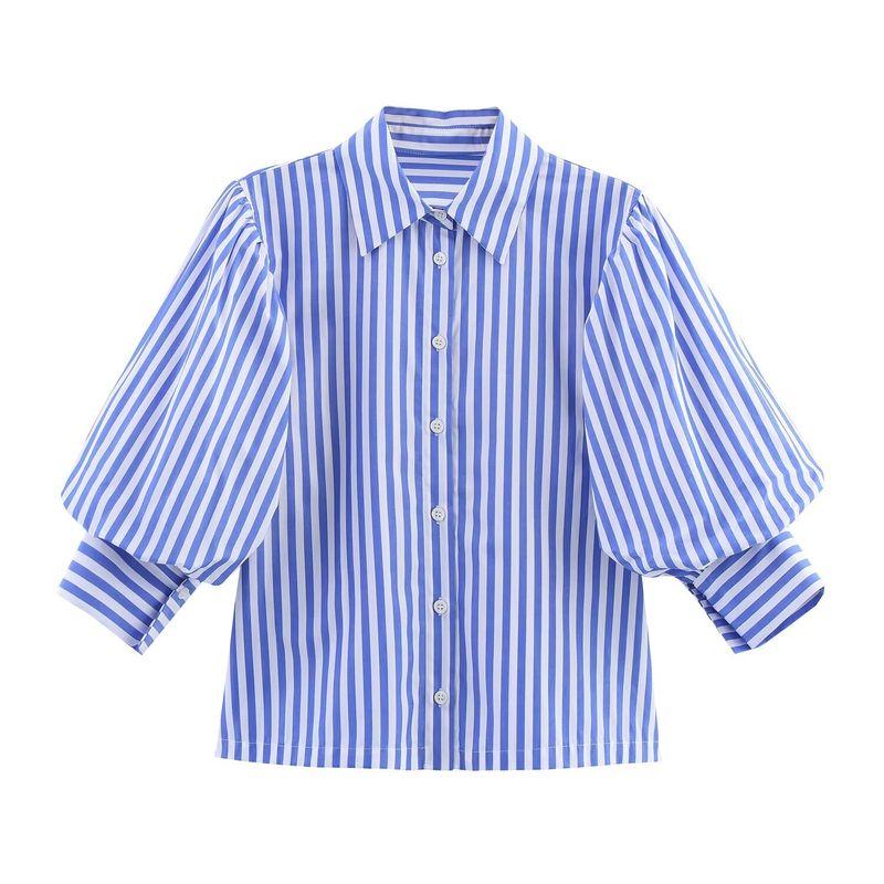 Kaslead New Women Clothes Western Style Fashion Simple and Versatile Loose Poplin Half Sleeve Shirts Top
