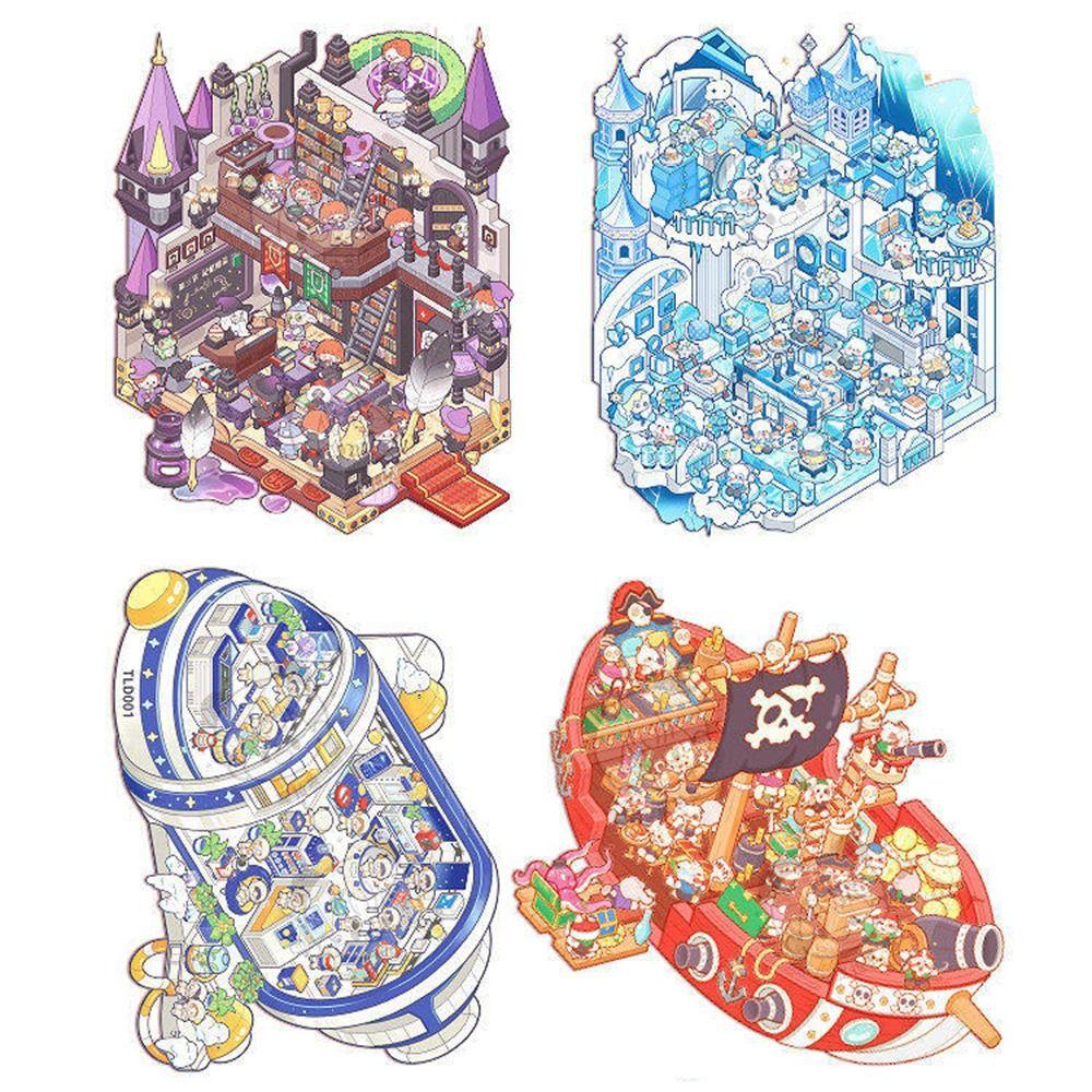 Cozy House Miniature Scene Collection Book 3D Hut Journal Stickers  Photo Prop