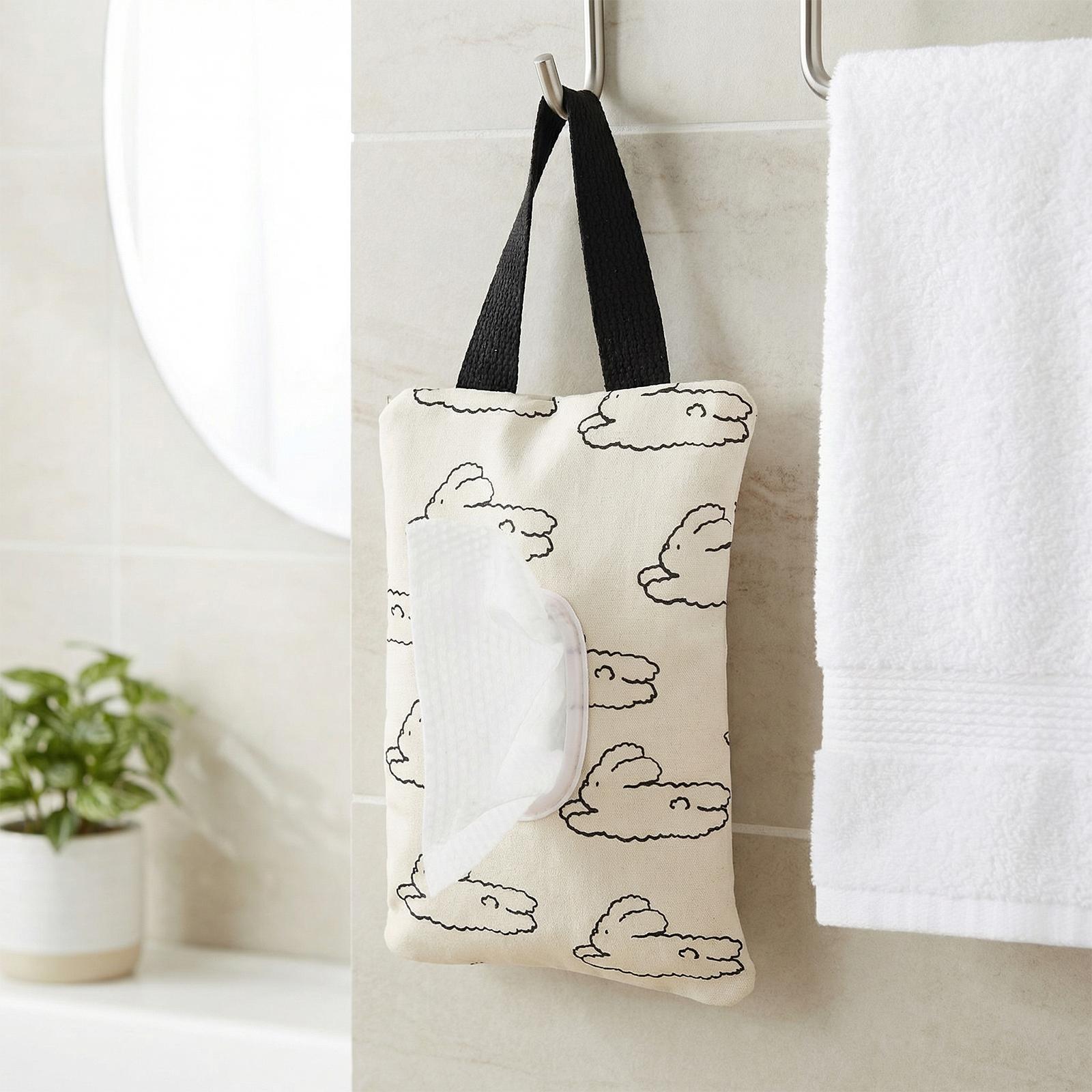 

Refillable Diaper Wipe Holder with Zipper and Handle Cute Tissue Holder Lightweight for Outdoor Camping Walking Bathroom Use
