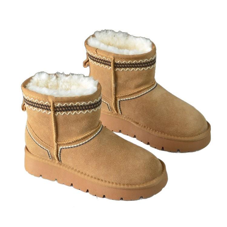 Australian wool snow boots 2025 winter new women's ethnic wind northeast non-slip thick-soled warm snow shoes