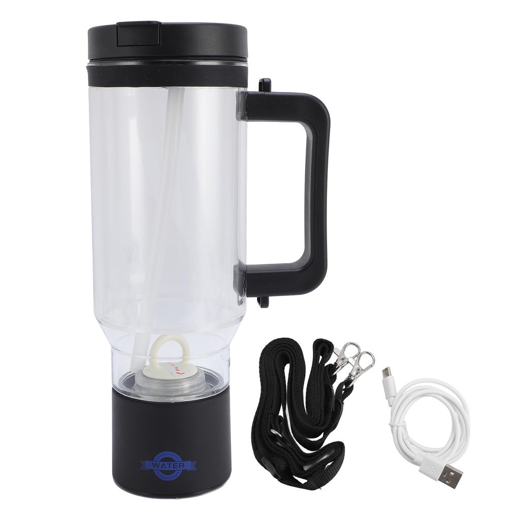 Hydrogen Water Bottle Generator 1000ML Capacity 5V USB Portable Hydrogen Water Machine with Strap Straw for Outdoor