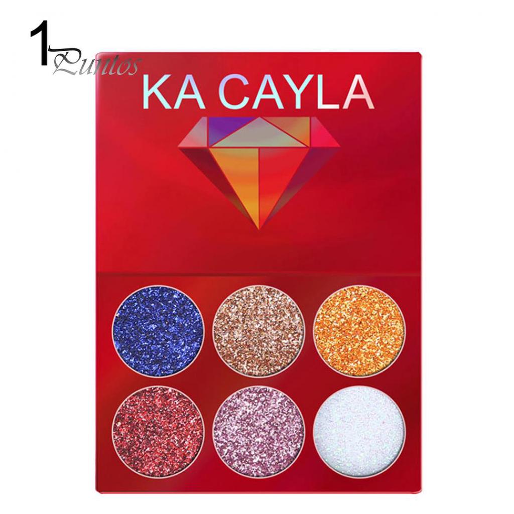Health Caring Glitter Sequins 6 Colors Eyeshadow Powder Palette Matte Eye Makeup Cosmetic