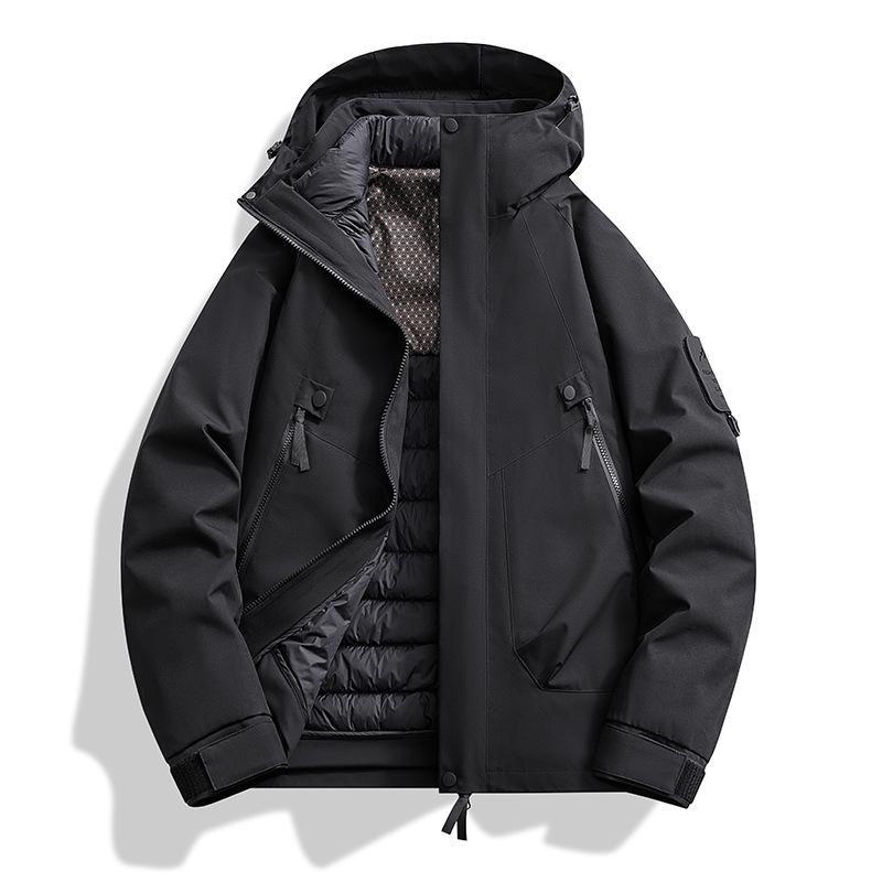 Three-in-one 90% Down Liner Men's and Women's Same Type Hardshell Jacket Windproof Waterproof Outdoor Warm Riding Clothing