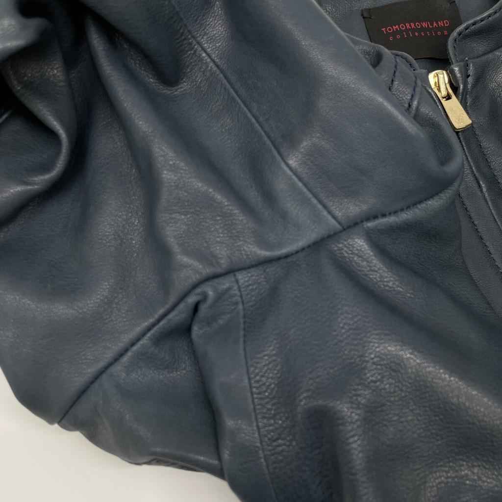 TOMORROWLAND [Collection] 2011 Navy Lamb Leather Zip-Up Blouson Jacket 40 NavyUsed
