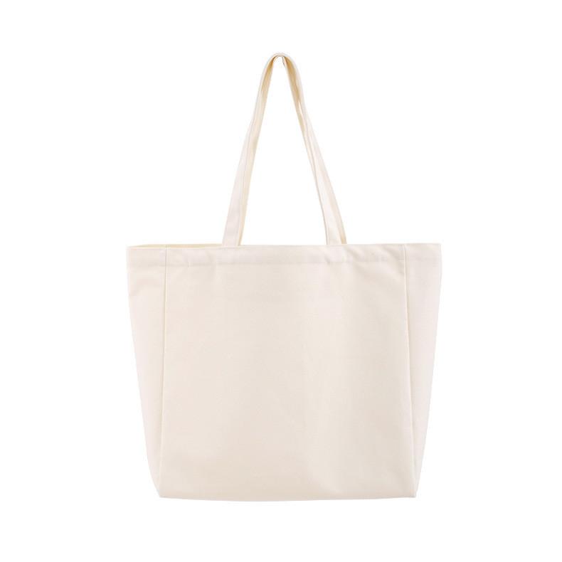 Canvas Tote Bag With Solid Color For Shopping And Gift Use