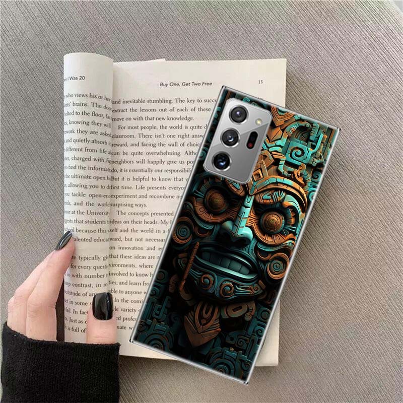 Aztec Maya Stone Phone Case For Samsung Galaxy S25 Edge S24 S23 FE S22 S26 Ultra S21 S20 S10 Plus Capa Soft