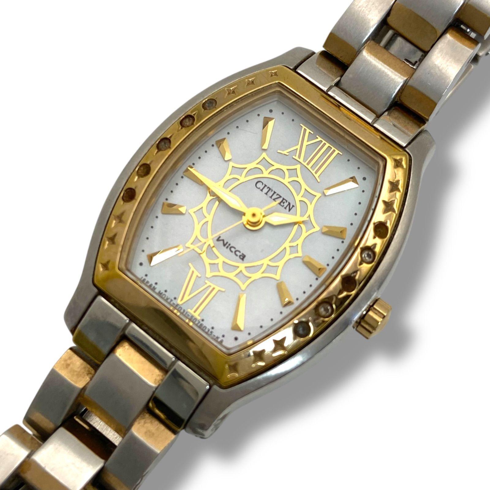 Used Operation Citizen CITIZEN Wicca Eco-Drive E031-S049296 Watch Solar Shell Dial Stone Combi TS135