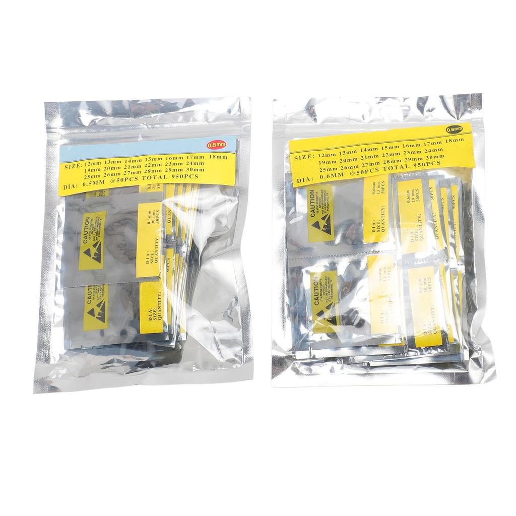 1900PCS O Ring Watch Back Gasket Rubber Washers Set 0.5mm and 0.6mm Thickness 38 Sizes Watch Gaskets Kit Replacement O