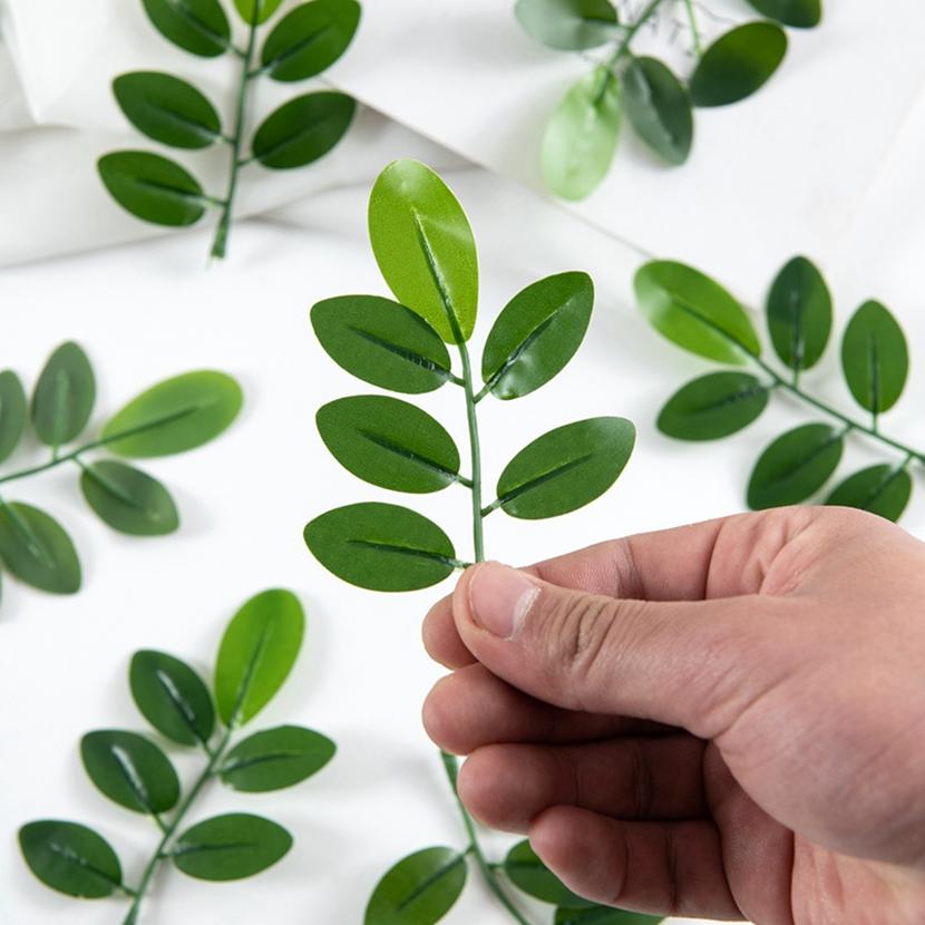 10 Pcs green Foliage Artificial plants For DIY Home windowsill Christmas Wreath Accessories Wedding arch Decor Photography props