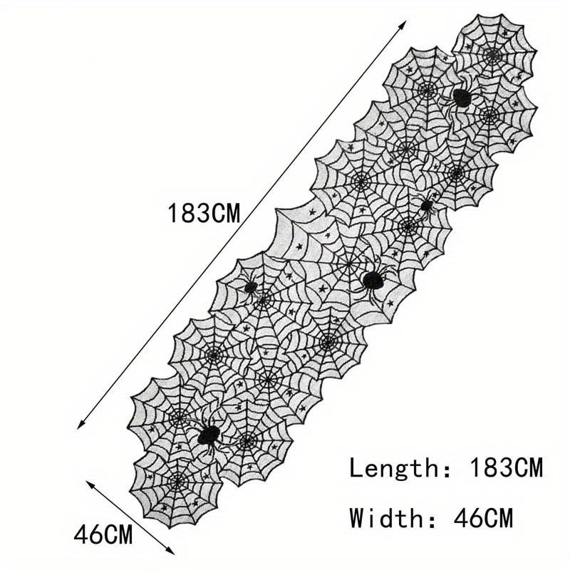 

1pc New Halloween Spider Web Table Runner Black Lace Tablecloth Halloween Table Decor Festival Party Supplies чёрный