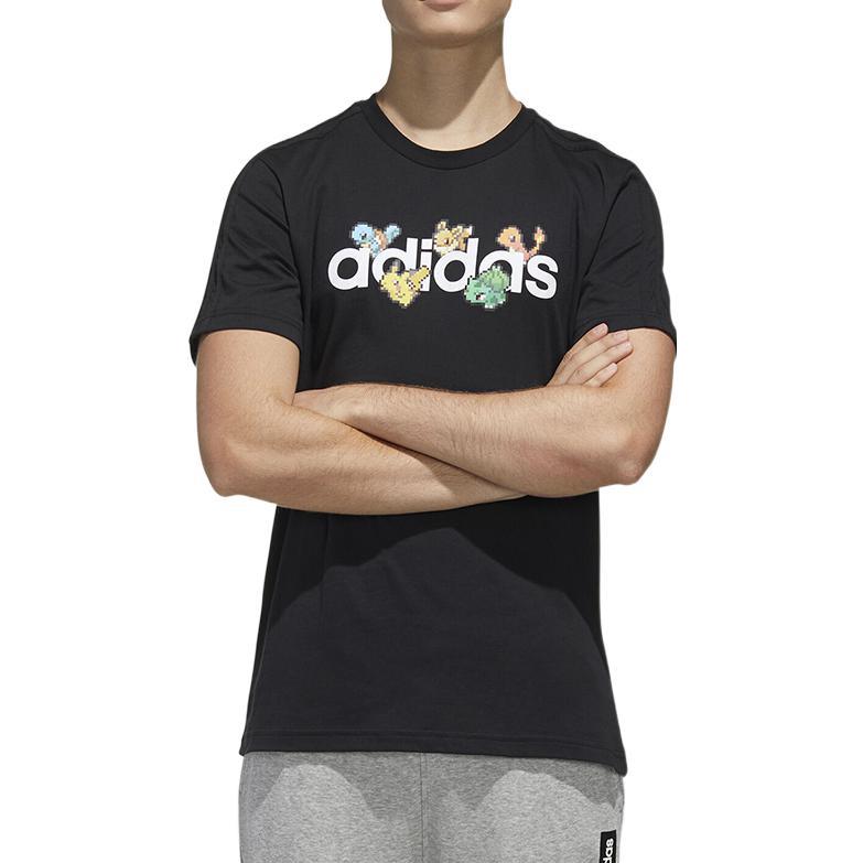 Adidas Pokémon Pixeled Tee Black/White Men Streetwear FM6027