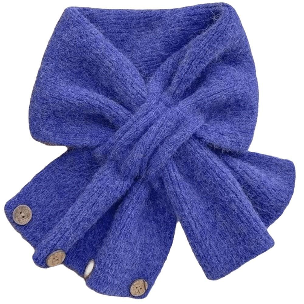 Adjustable Fit Short Knit Neckerchief Thickened Korean Style Neckwarmer Solid Color Scarf  Students