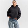2025 Autumn/Winter Women's Fashion Casual Solid Color Loose Hooded Sweatshirt