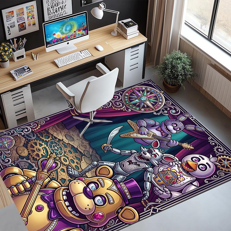 Five Nights at Freddy's Pattern Rug, Indoor/Outdoor Mat, for Picnic, Gameroom, Bedroom, Office, Living Room, Home Decor Carpet, Birthday Gift