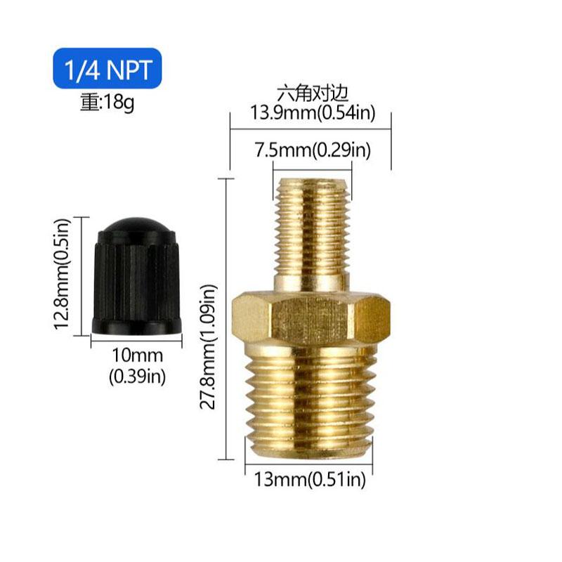 Copper Valve Cap 1/8 1/4 NPT M8*1 Brass Fitting Cap Used Valve Cores of Car Motorcycle and Bicycle Tires Durable Air Valve