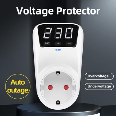 Voltage Protector Automatic Reset Power Surge Protector Socket LCD Digital Circuit Breaker Under Over-voltage Protect US EU FR