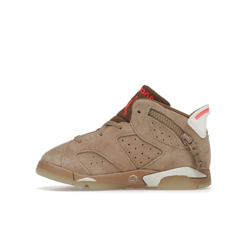 Travis Scott x Air Jordan 6 Retro TD British Khaki Baby-Sneakers Tan Sail Bright-Crimson DH0692-200