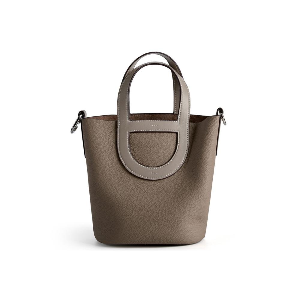 

Сумка из коровьей кожи Новая Универсальная Портативная Сумка-корзина для овощей Натуральная кожа Женская сумка Наплечная Сумка-мессенджер темно-серого