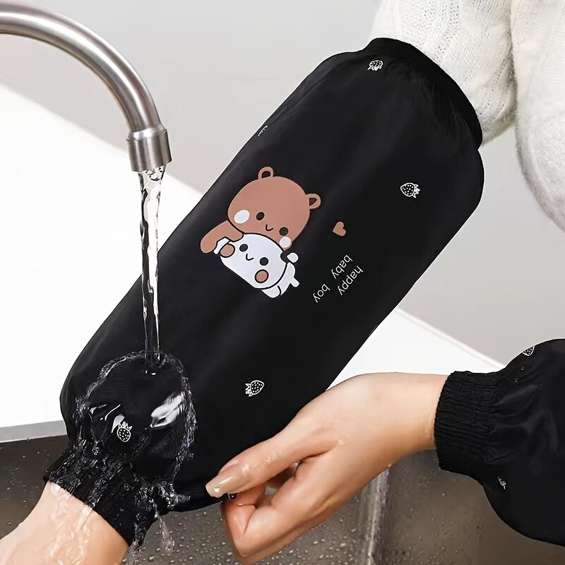 

Женские водонепроницаемые и маслостойкие чехлы на руки с длинным рукавом, защитные рукава для уборки дома, водонепроницаемые рукава для защиты рук чёрный