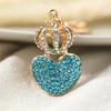 Luxury Rhinestone Hollow Crown Pendant Keychains for Women with Car Holder Fashionable Accessory Bag Charm