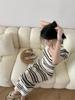 Women's French Retro Square Neck Striped Maxi Dress for Summer Vacation