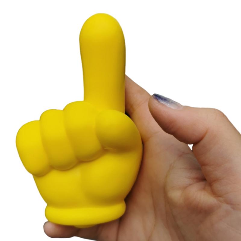 Cute Victory Finger Car Antenna Topper Eva Decorative Car Topper Balls Yellow