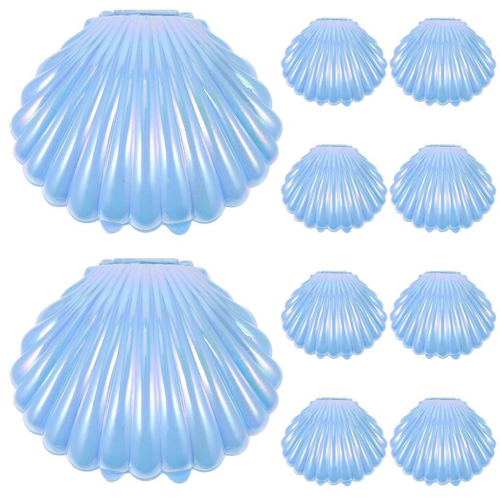 10pcs Plastic Shell Candy Boxes Biscuit Treats Holder MakeUp Jewelry Storage Boxes Baby Shower Wedding Birthday Party Favor