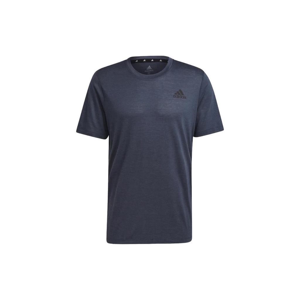 Adidas T Shirts Men's Dark Blue Crew Neck Moderate Straight Fit GR0508