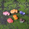 (Set of 6) Resin Mushroom Sculptures Unique Mushroom Models Variety Resin Crafts Delightful Decorations for Home Office