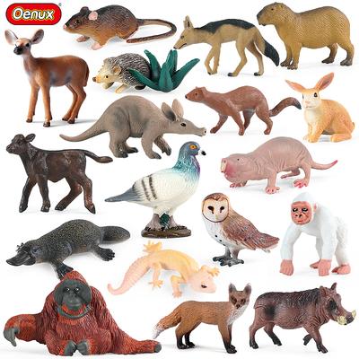Oenux Wildtiere Wald Orang-Utan Taube Igel Erdferkel Wasserschwein Actionfigur Modell Figuren PVC Sammlung Kinderspielzeug