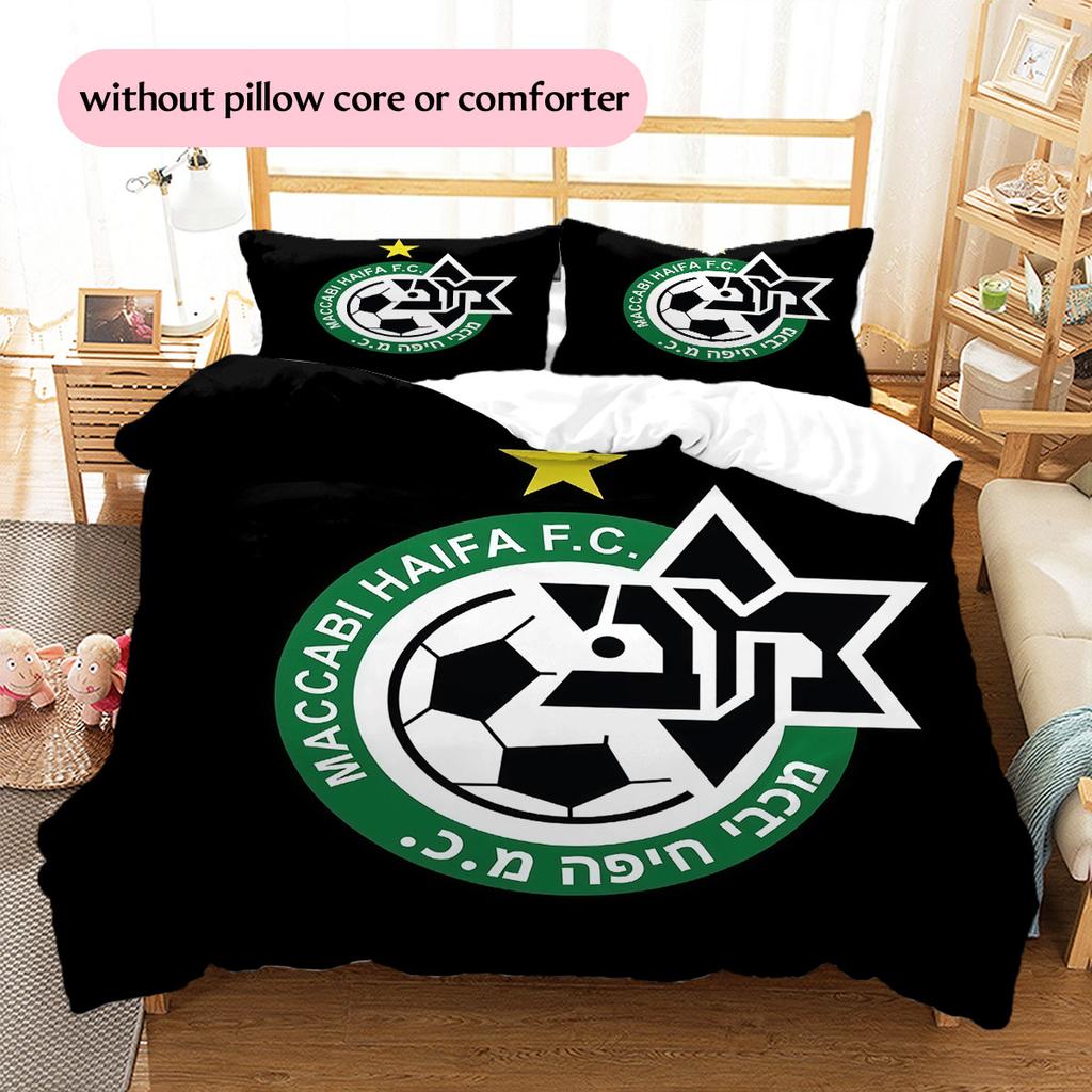 Maccabi Haifa Art Pattern Bedding Home Decoration Birthday Gift ( 1 duvet cover + 2 pillowcase, without core),fan merchandise.
