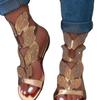 Large size rhinestone sandals women's 2025 new summer one-word flat-bottomed butterfly rhinestone sandals wish2025