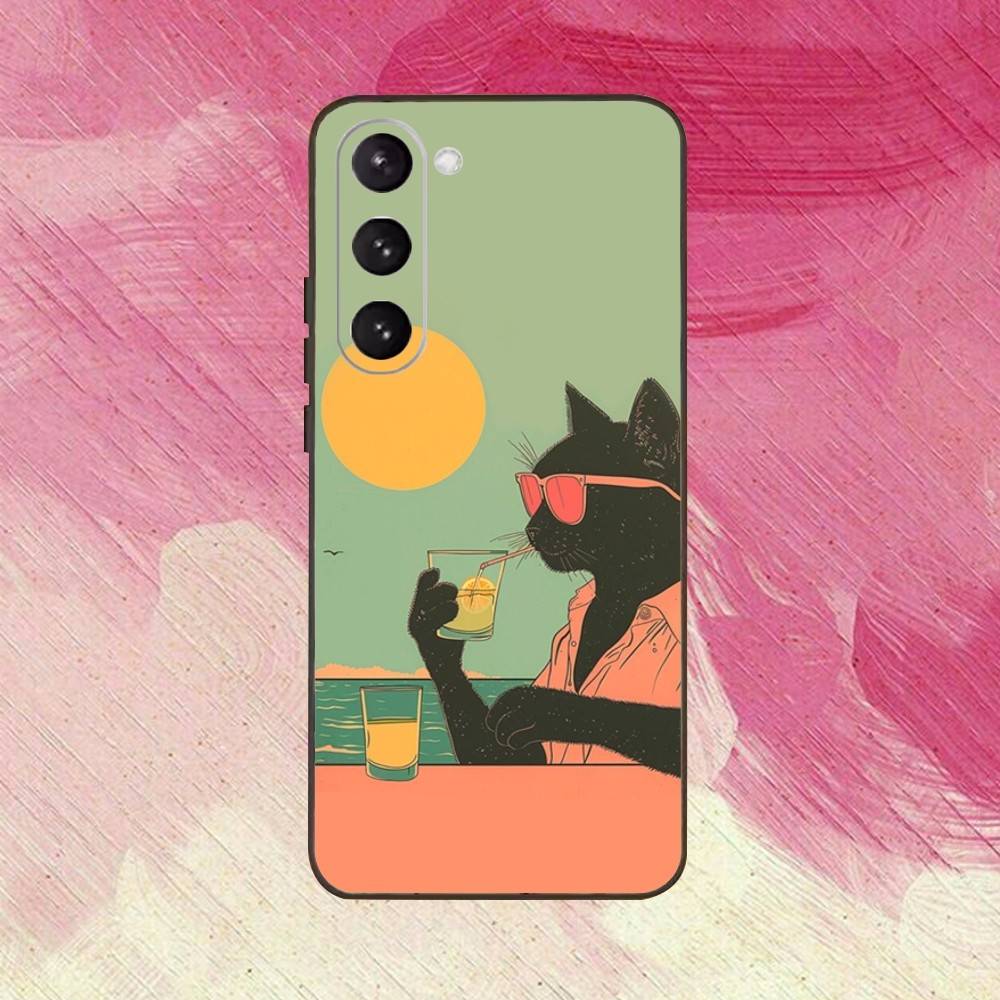 

Funny Cat Daily Life Phone Case For Samsung Galaxy A73,A72,A71,A70,A53,A52,A51,Others Soft Black Cover Samsung a40