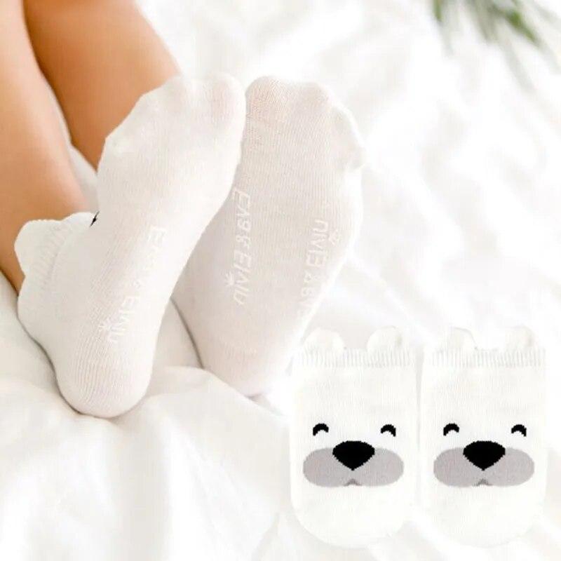 Cotton Toddler Baby Boys Girls Socks Non Slip Cartoon Animal 3D Design Casual Kids Floor Socks For Girls Boys 0-3Years