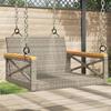 VidaXL Gray Swing Chair 63x62x40 Cm Woven Resin, Hanging Chair, Swing Seat, Rattan Hanging Chair, Chair 368171