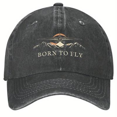 Born To Fly Airplane Pilot Aviation Vintage Baseball Cap Adjustable Outdoor Sports Hat