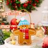 Festival Double Sided Gingerbreads Handheld Bag Durable Cloth Materials Spacious Holiday Gift Storage For Home Office Christmas Decoration